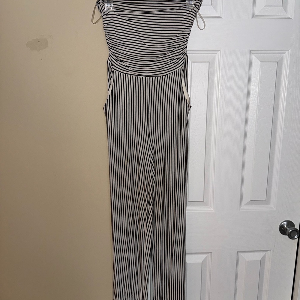 Striped Black and White Jumpsuit